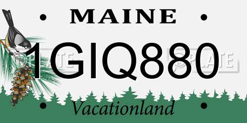 1GIQ880 Maine License Plate