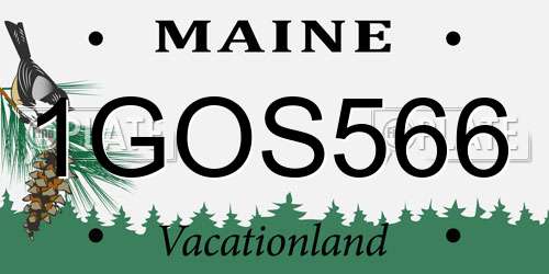 1GOS566 Maine License Plate