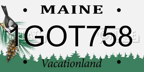 1GOT758 Maine License Plate