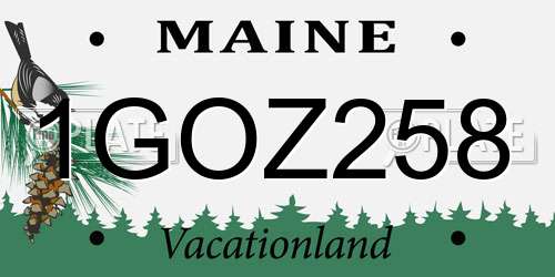 1GOZ258 Maine License Plate
