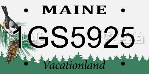 1GS5925 Maine License Plate