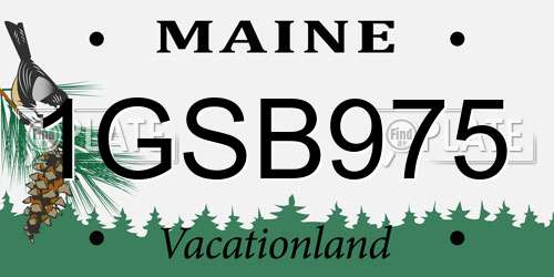 1GSB975 Maine License Plate