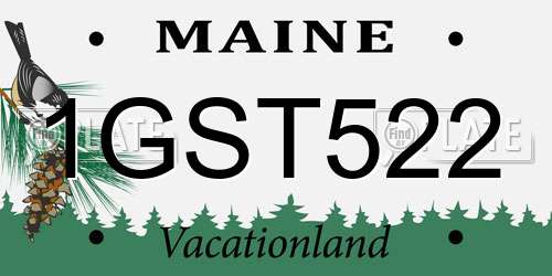 1GST522 Maine License Plate