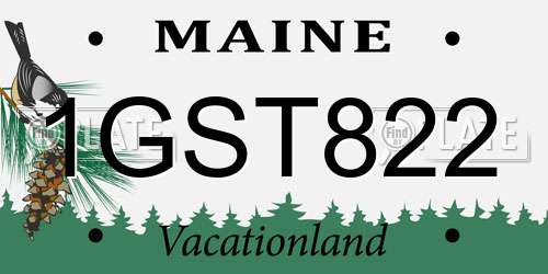1GST822 Maine License Plate