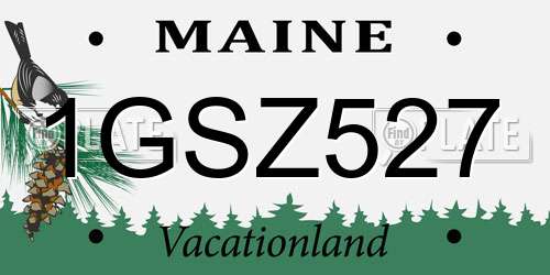 1GSZ527 Maine License Plate
