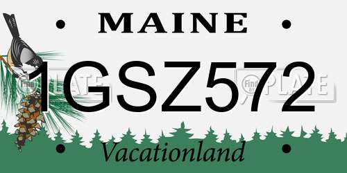 1GSZ572 Maine License Plate
