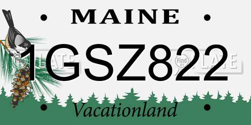 1GSZ822 Maine License Plate