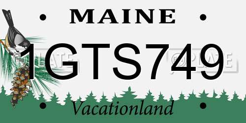 1GTS749 Maine License Plate