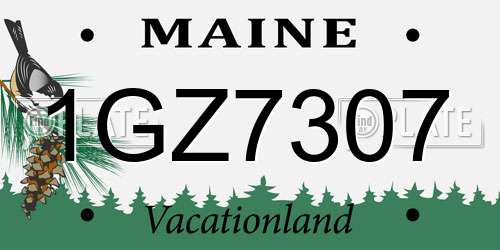 1GZ7307 Maine License Plate