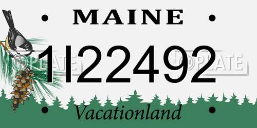 1I22492 Maine License Plate