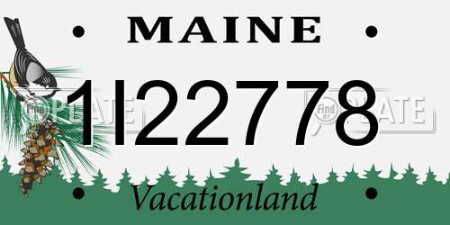 1I22778 Maine License Plate