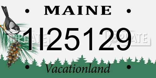 1I25129 Maine License Plate