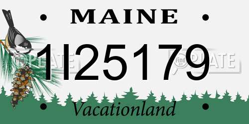 1I25179 Maine License Plate