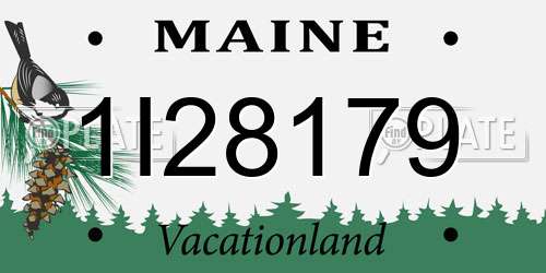 1I28179 Maine License Plate