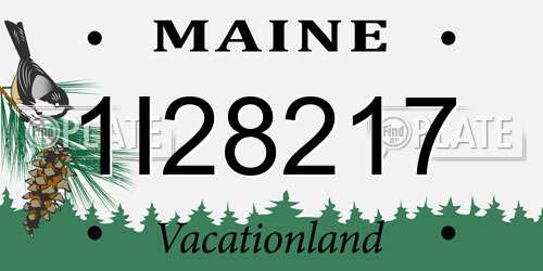 1I28217 Maine License Plate