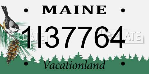 1I37764 Maine License Plate