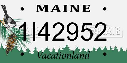 1I42952 Maine License Plate