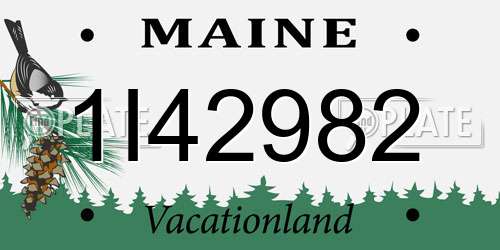 1I42982 Maine License Plate
