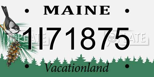 1I71875 Maine License Plate