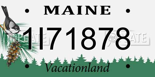 1I71878 Maine License Plate