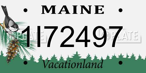 1I72497 Maine License Plate
