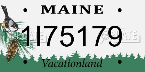 1I75179 Maine License Plate