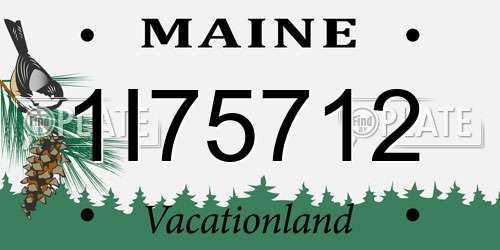 1I75712 Maine License Plate
