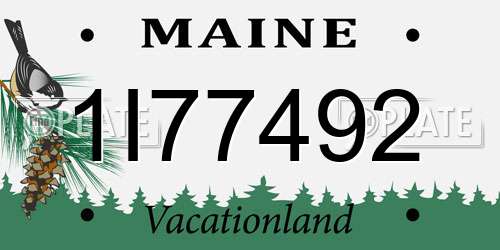 1I77492 Maine License Plate