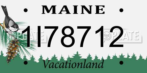1I78712 Maine License Plate