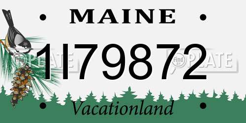 1I79872 Maine License Plate