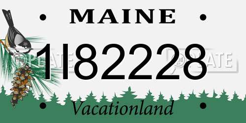1I82228 Maine License Plate
