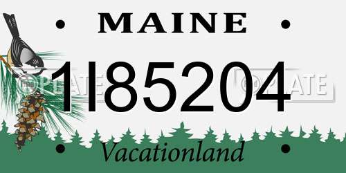 1I85204 Maine License Plate