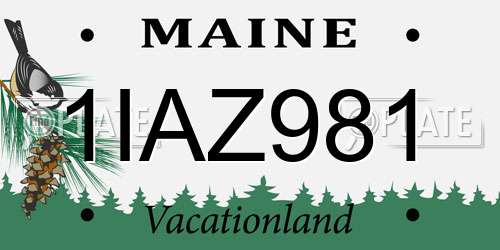 1IAZ981 Maine License Plate