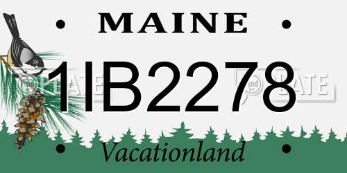 1IB2278 Maine License Plate
