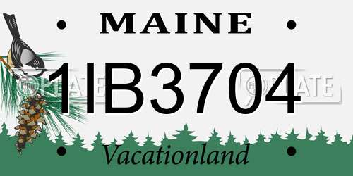 1IB3704 Maine License Plate