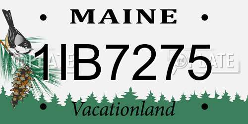 1IB7275 Maine License Plate