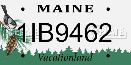 1IB9462 Maine License Plate
