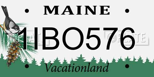 1IBO576 Maine License Plate