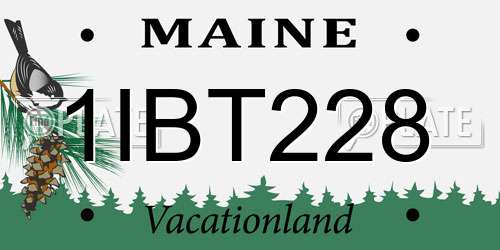 1IBT228 Maine License Plate