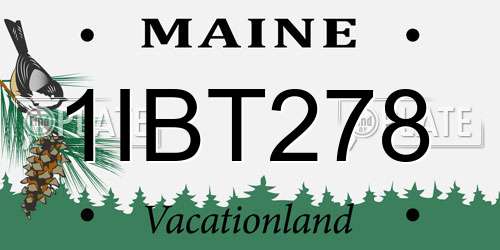 1IBT278 Maine License Plate