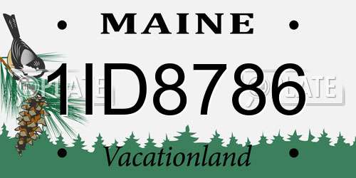 1ID8786 Maine License Plate