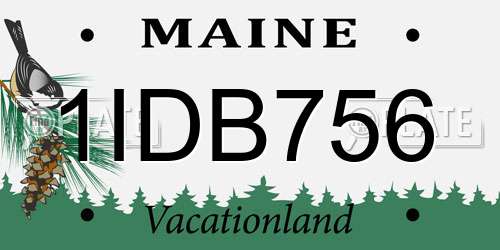 1IDB756 Maine License Plate