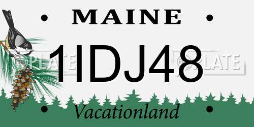 1IDJ48 Maine License Plate