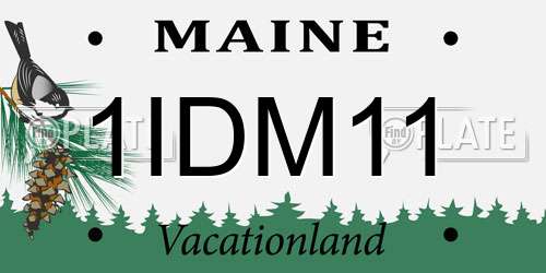1IDM11 Maine License Plate