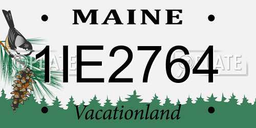 1IE2764 Maine License Plate