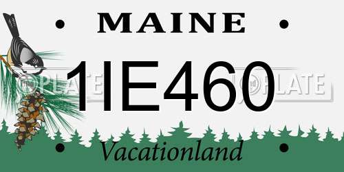 1IE460 Maine License Plate