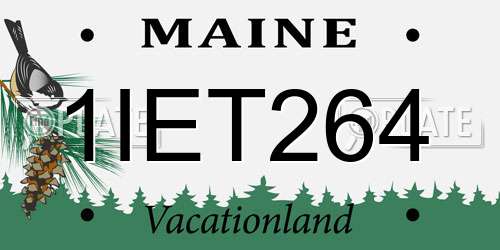 1IET264 Maine License Plate