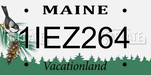 1IEZ264 Maine License Plate