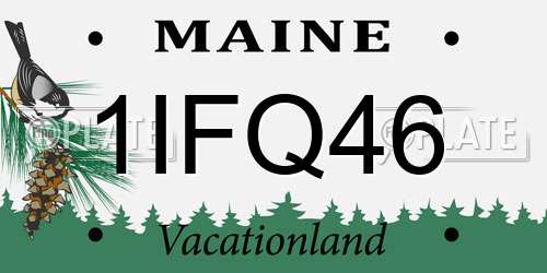 1IFQ46 Maine License Plate