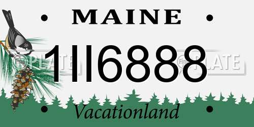 1II6888 Maine License Plate